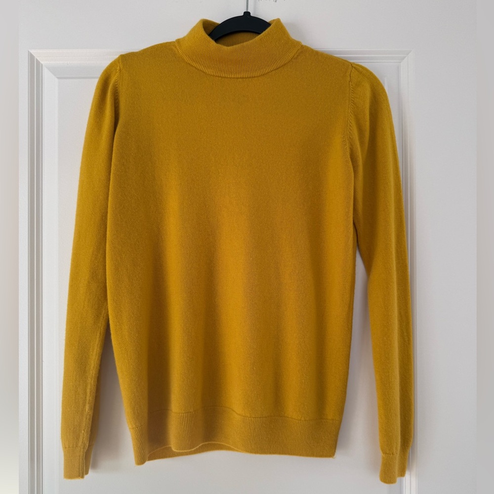Mustard Yellow Women's Turtleneck Sweater